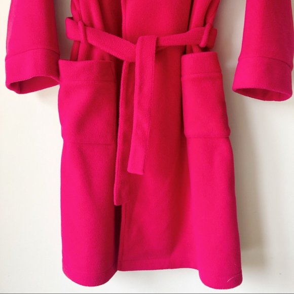 L.L. Bean Kids Fleece Bath Robe Red Pink Girls S 8 - Picture 3 of 10